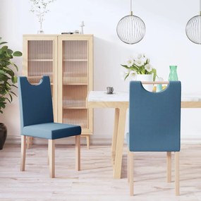 vidaXL Cadeiras de jantar 2 pcs tecido azul