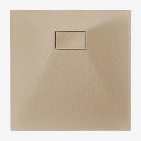 Base De Chuveiro Soho Quadrada, Antiderrapante E Extra Plana Em Resina Smc 70 X 70 Cm & Castanho Areia Claro - Sklum
