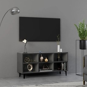 vidaXL Móvel de TV com pernas em metal 103,5x30x50 cm cinzento