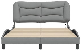 Estrutura de cama com LED sem colchão 140x190 cm tecido