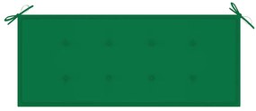 Banco Batávia c/ almofadão verde 120 cm teca maciça