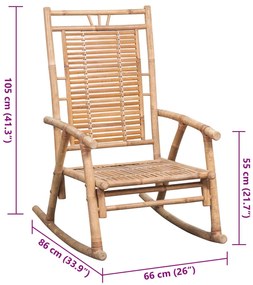 Cadeira de baloiço com almofadão bambu