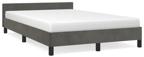 vidaXL Estrutura de cama sem colchão 120x190 cm Veludo cinza escuro