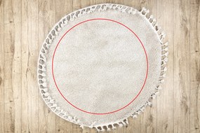 Tapete BERBER 9000 circulo creme Franjas berbere marroquino shaggy - PRODUTO DE SEGUNDA