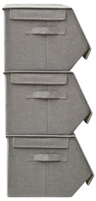 Conjunto caixas de arrumação empilháveis 4 pcs tecido cinzento