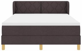 Cama Box com Colchão vidaXL - Castanho Escuro, 140x190 cm, Tecido