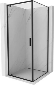 Mexen Exo cabine de duche de batente 80 x 80 cm, transparente, preta - 8181-080-080-70-00