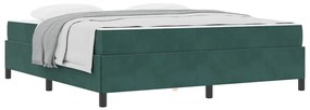 Estrutura da Cama Verde Escuro e Branco 180 x 200 cm Veludo