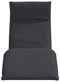 Espreguiçadeira dobrável 175x54x8,5 cm tecido Oxford preto