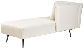 Chaise-longue à esquerda em tecido branco RIOM Beliani