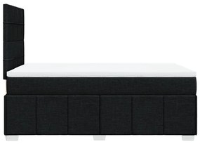 Cama boxspring com colchão 120x190 cm tecido preto