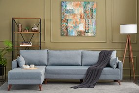 Sofá de Canto Bella – Azul – 275x85x165 cm