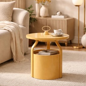 MESA DE APOIO IRIS Ø 44X43 CM CREME