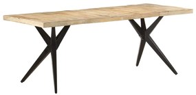 Mesa de jantar 200x90x76 cm madeira de mangueira áspera