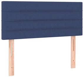 Cama box spring c/ colchão e LED 80x200 cm tecido azul