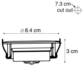 Conjunto de 5 focos modernos embutidos pretos incluindo LED regulável em 3 etapas - Mio Moderno