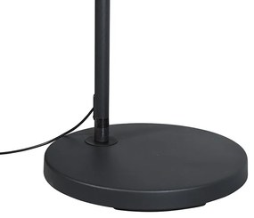 Candeeiro de Arco Moderno Preto com Abajur de Tecido Preto - Arc Basic