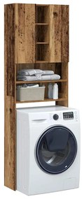 vidaXL Armário máquina de lavar roupa 64x25,5x190 cm madeira velha