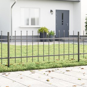 Cerca de Jardim vidaXL com Topo de Lança Cinza 15,3x0,6 m em Aço