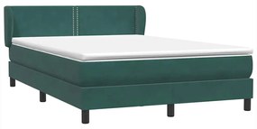 Box Cama primavera com Colchão Verde Escuro 140x210 cm Veludo