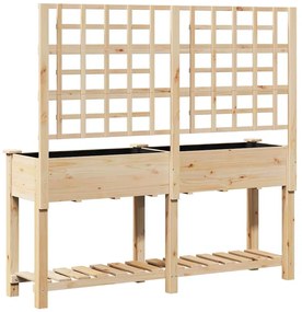 Jardineira com Treliça e Prateleira vidaXL 161x43x152 cm Madeira Sólid