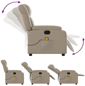 Poltrona massagens reclinável elétrica couro artif. cappuccino