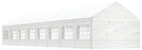 Gazebo com telhado 17,84x4,08x3,22 m polietileno branco