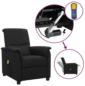 vidaXL Poltrona de massagens elevatória tecido preto