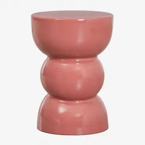 Mesa Auxiliar Para Jardim Redonda Ø35 Cm Em Dolomita Tiyi Terracota - Sklum