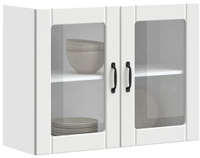 Armário de parede de cozinha porta vidro Lucca branco