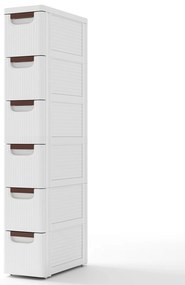 Carrinho de armazenamento utilitário com rodinhas de 3 níveis, capa removível e prateleiras - branco