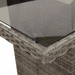 Conjunto de jantar de jardim com 9 peças em cinza