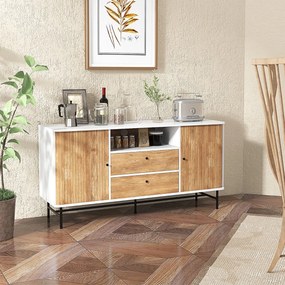 Aparador Torres Novas com Portas de Persiana e 2 Gavetas – 150x45x74 c