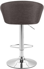 Banco de bar Miami em tecido e com estrutura cromada 55 x 86-106 x 51 cm Cinzento escuro