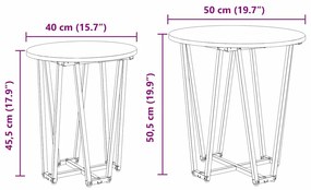 Mesa de Apoio vidaXL 2 pcs Madeira de Carvalho Sonoma e Metal