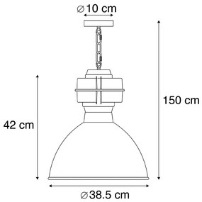 LED Candeeiro suspenso industrial preto 38,5cm, Lâmpada-A60-WiFi - SICKO Moderno,Industrial