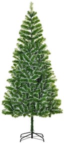 HOMCOM Árvore de Natal Artificial 210cm com 968 Ramos e Suporte de Metal Decoração Interior Sala de Estar Festas Ø100x210cm Verde