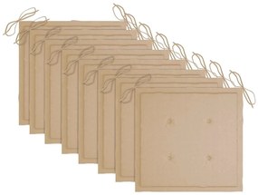 Cadeiras de exterior dobráveis 8pcs c/ almofadões acácia maciça