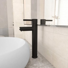 149088 vidaXL Torneira misturadora para casa de banho 12x30 cm preto