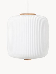 Candeeiro suspenso em vidro opalino artesanal EK61, Ø 24 cm