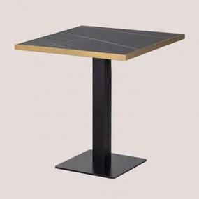 Mesa De Bar Quadrada 70x70 Cm Em Grés Galliano Preto - Sklum
