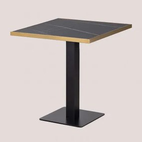 Mesa De Bar Quadrada 70x70 Cm Em Grés Livanto Preto - Sklum