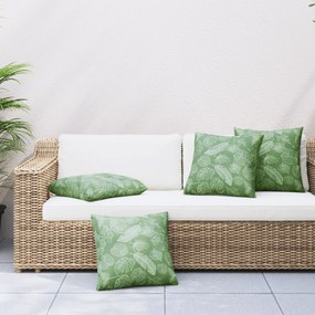 vidaXL Travesseiros 4 pcs Padrão de Folha 60x60 cm Tecido