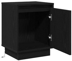 Cômodas de Cabeceira com Luzes LED 2 pcs Preto 39x34,5x50 cm
