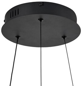 Candeeiro suspenso moderno preto 59cm incl. LED regulável em 3 níveis - Anello Chandelier