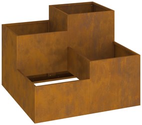 Jardineira vidaXL 80x80x60 cm em Aço Envelhecido