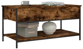 Mesa de centro 100x50x50cm deriv. madeira/metal carvalho fumado