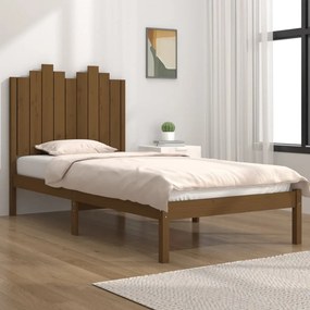 vidaXL Estrutura de cama 90x200 cm pinho maciço castanho mel
