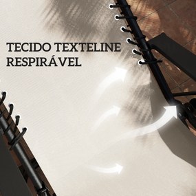 Conjunto de 2 Espreguiçadeiras Jardim Dobráveis com Mesa Auxiliar Port