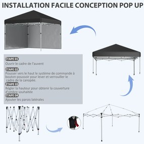 Tenda de jardim pop-up dobrável, com altura ajustável, proteção UV 30+, 2 paredes laterais e saco de transporte incluído
